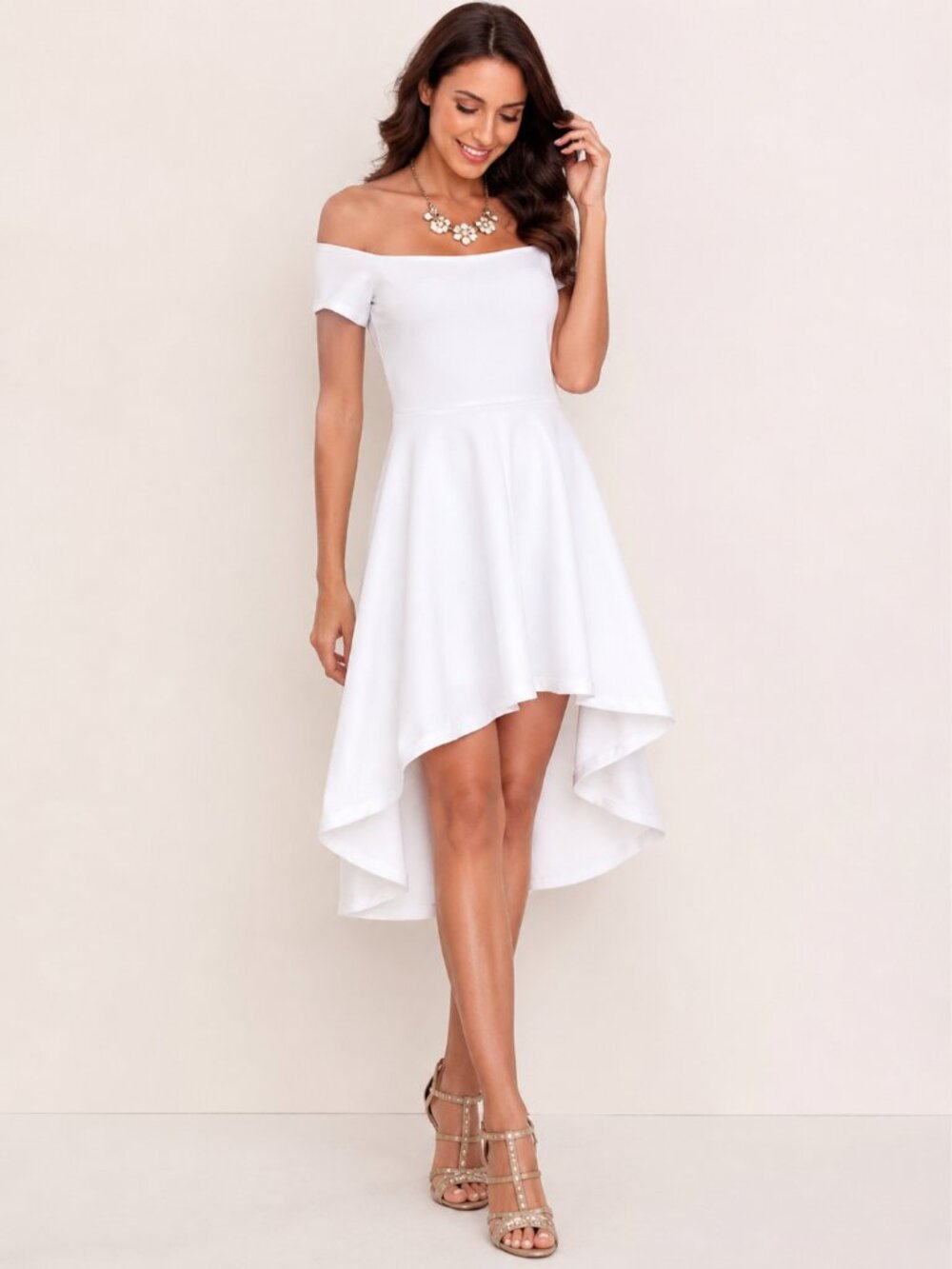 Sarin Mathews NWT White Fit & Flare Skater Dress Size M